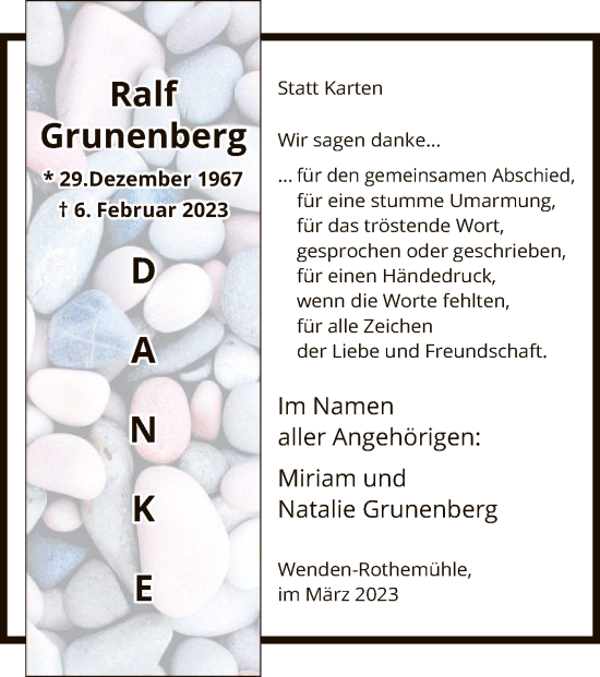 Traueranzeige von Ralf Grunenberg von WA