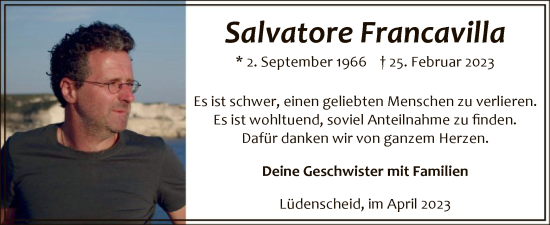 Traueranzeige von Salvatore Francavilla von WA