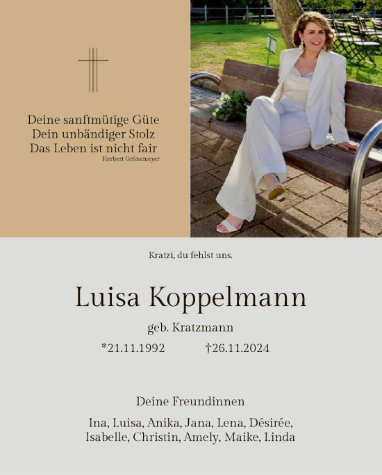 Traueranzeige von Luisa Koppelmann von WA