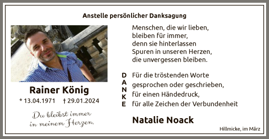 Traueranzeige von Rainer König von WA