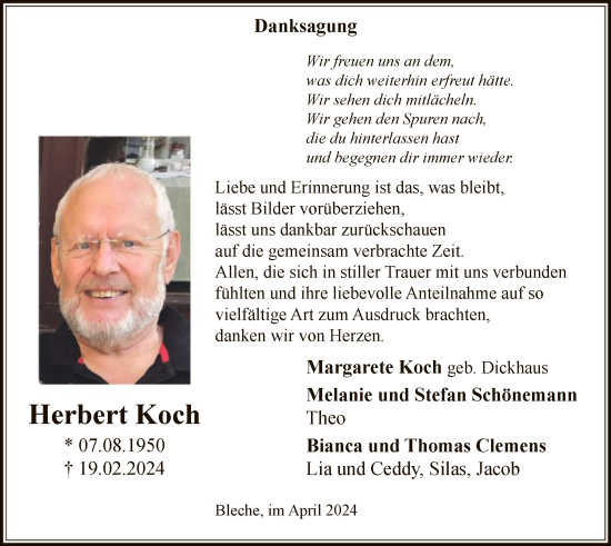 Traueranzeige von Herbert Koch von WA