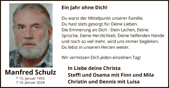Traueranzeige von Manfred Schulz von WA