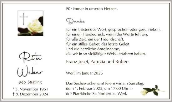 Traueranzeige von Rita Weber von WA