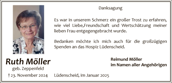 Traueranzeige von Ruth Möller von WA