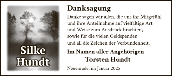 Traueranzeige von Silke Hundt von WA