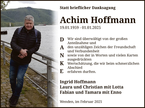 Traueranzeige von Achim Hoffmann von WA