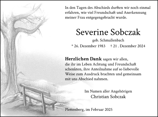 Traueranzeige von Severine Sobczak von WA