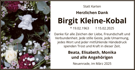 Traueranzeige von Birgit Kleine-Kobal von WA