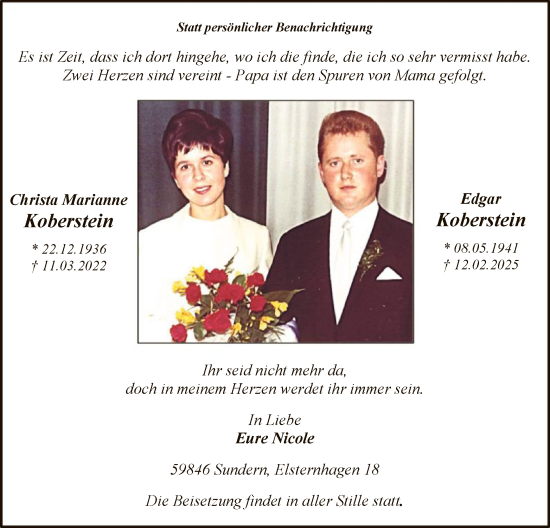 Traueranzeige von Edgar Korberstein von WA