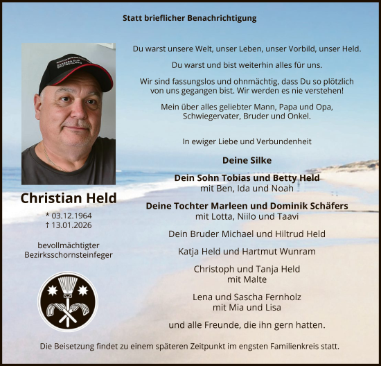 Traueranzeige von Christian Held von HASK