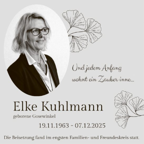 Traueranzeige von Elke Kuhlmann von HASO
