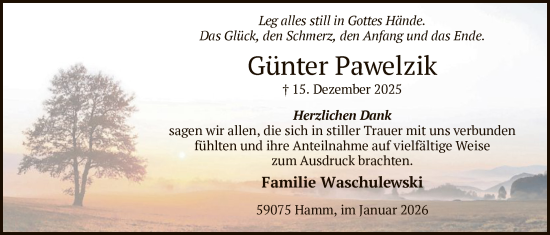 Traueranzeige von Günter Pawelzik von HAWA