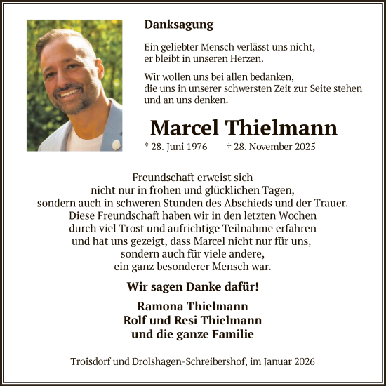 Traueranzeige von Marcel Thielmann von HASK
