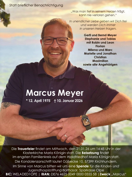 Traueranzeige von Marcus Meyer von HASK