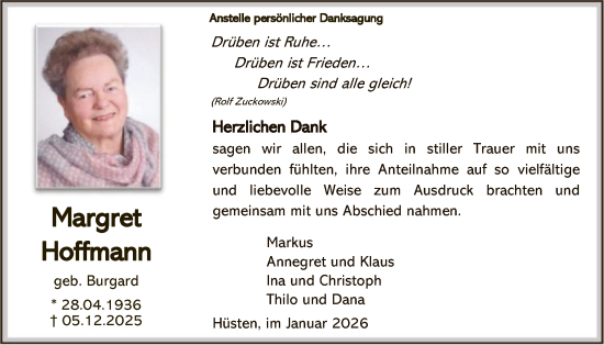 Traueranzeige von Markus Hoffmann von HASK