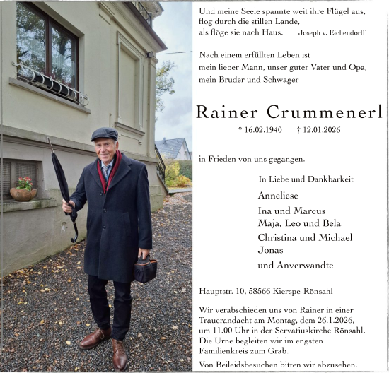 Traueranzeige von Rainer Crummenerl von HALN